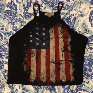 Charlotte Russe American Flag Crop Top
